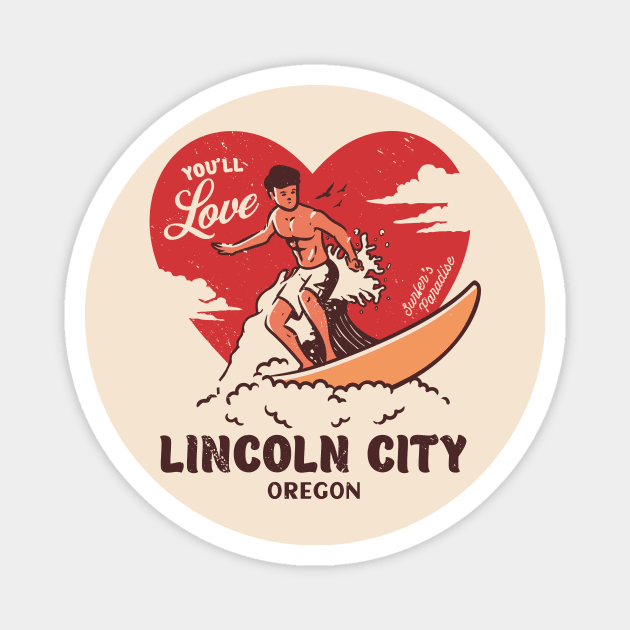 Vintage Surfing You'll Love Lincoln City, Oregon // Retro Surfer's Paradise Magnet by Now Boarding